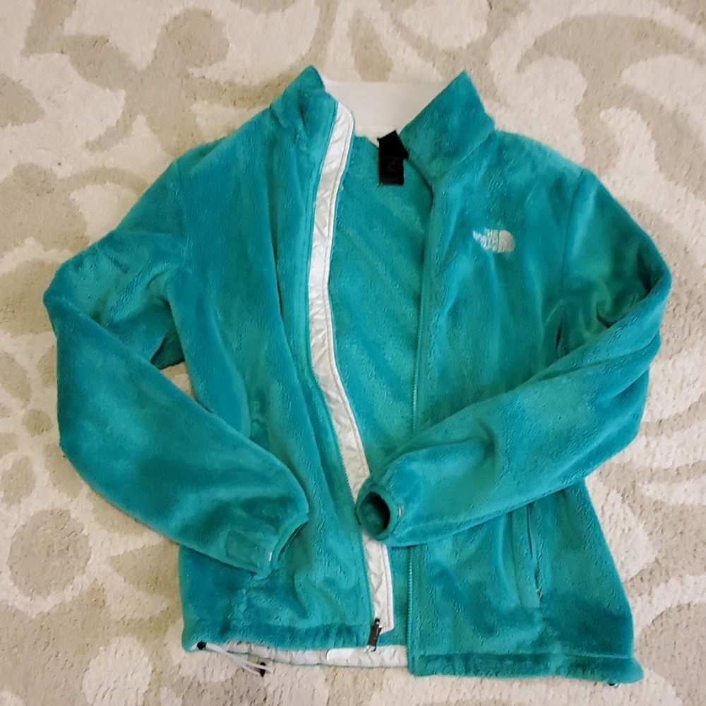 Fuzzy Green Northface Jacket